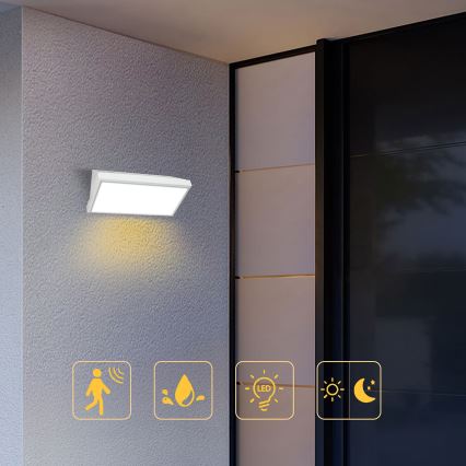 Brilagi - LED Venkovní nástěnné svítidlo se senzorem TRIANGLE LED/20W/230V bílá IP65