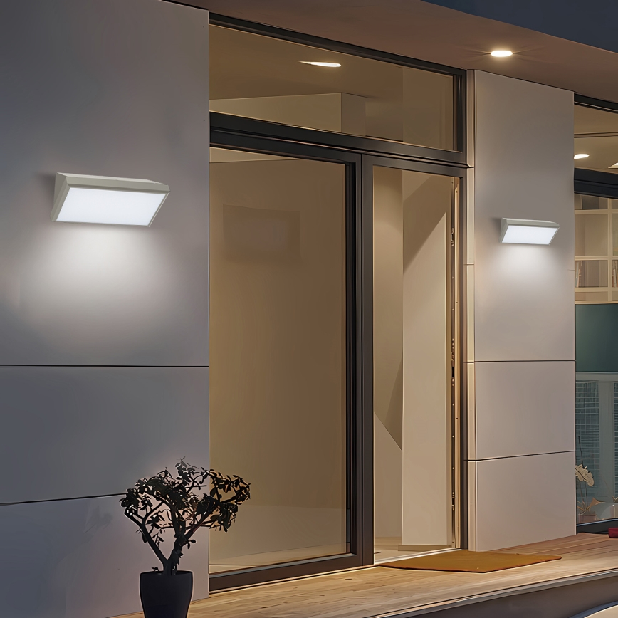 Brilagi - LED Venkovní nástěnné svítidlo se senzorem TRIANGLE LED/20W/230V šedá IP65