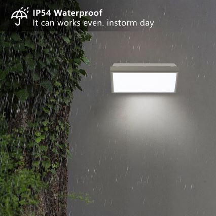 Brilagi - LED Venkovní nástěnné svítidlo se senzorem TRIANGLE LED/20W/230V šedá IP65