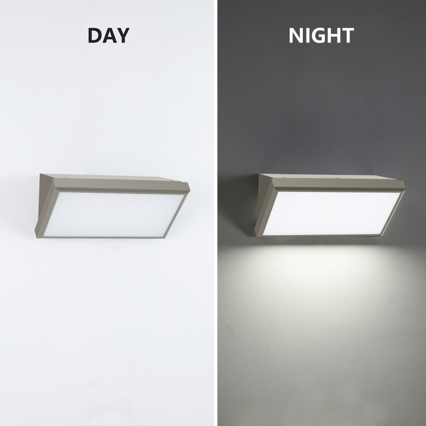 Brilagi - LED Venkovní nástěnné svítidlo se senzorem TRIANGLE LED/20W/230V šedá IP65