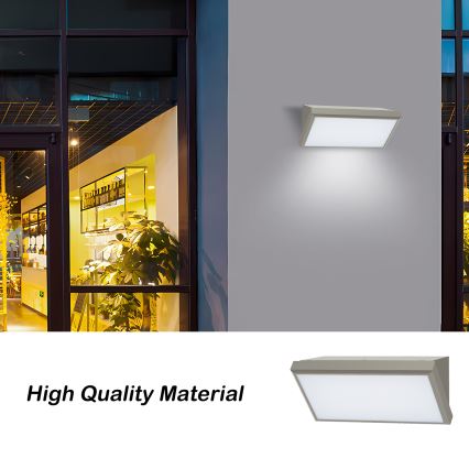 Brilagi - LED Venkovní nástěnné svítidlo se senzorem TRIANGLE LED/20W/230V šedá IP65