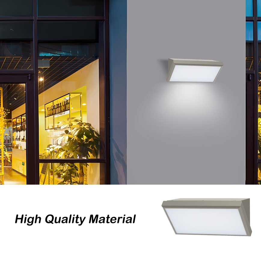 Brilagi - LED Venkovní nástěnné svítidlo se senzorem TRIANGLE LED/20W/230V šedá IP65