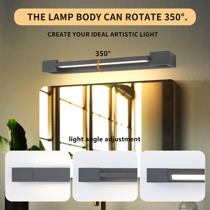 Brilagi - LED Venkovní nástěnné svítidlo AQUA LINE LED/12W/230V 45 cm IP44 antracit CRI 90