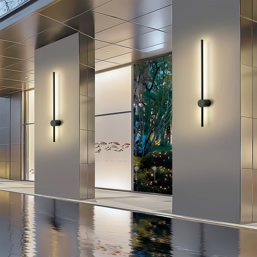 Brilagi - LED Venkovní nástěnné svítidlo AURA LED/12W/230V 4000K IP54 65 cm černá