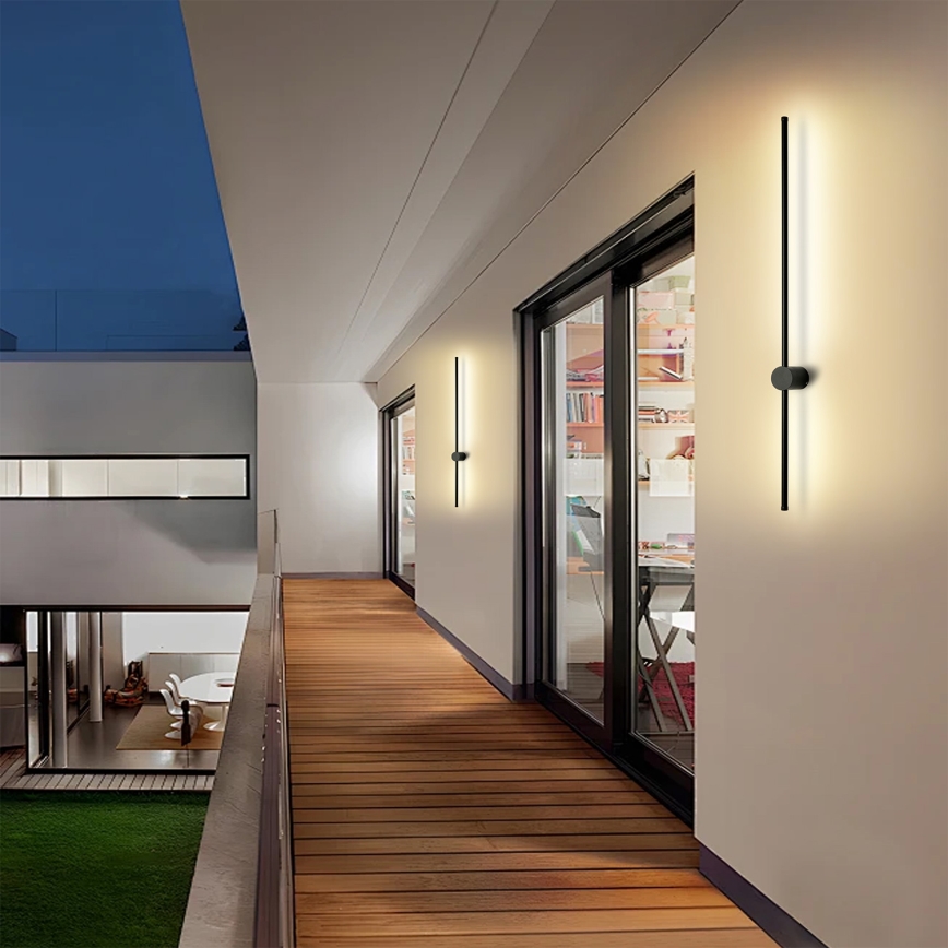 Brilagi - LED Venkovní nástěnné svítidlo AURA LED/20W/230V 4000K IP54 97 cm černá