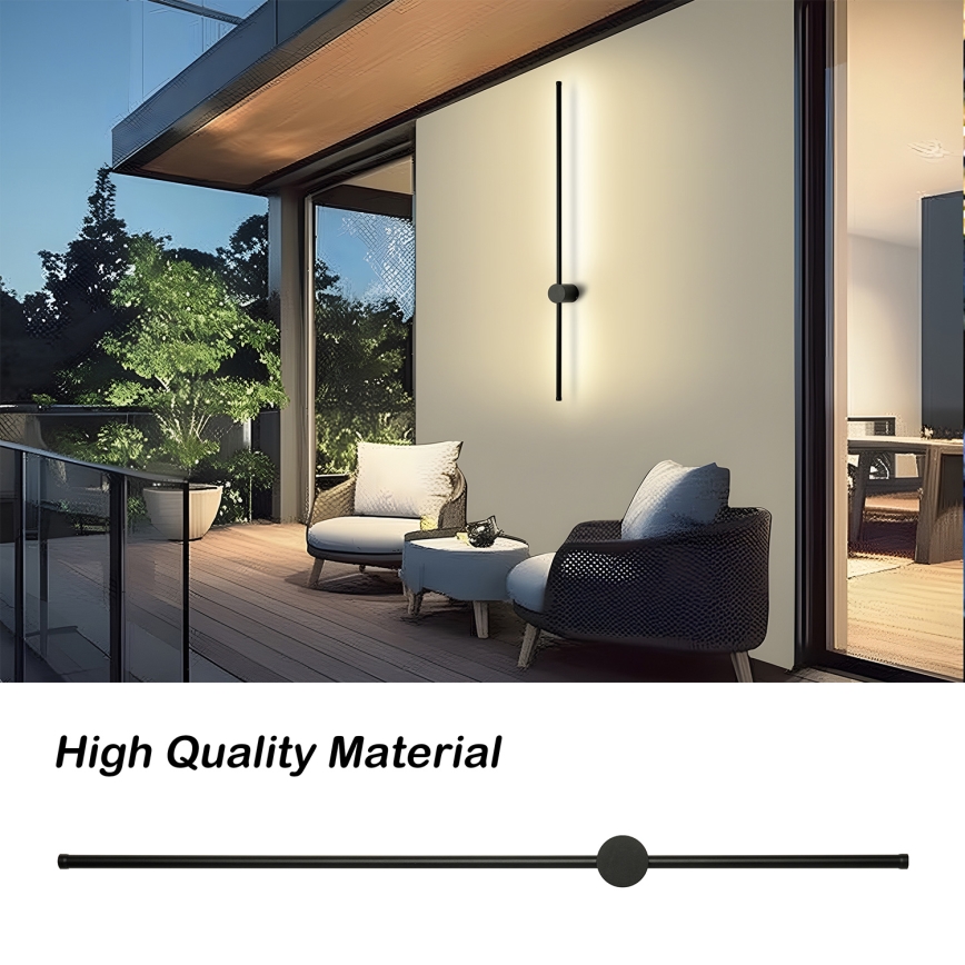 Brilagi - LED Venkovní nástěnné svítidlo AURA LED/20W/230V 4000K IP54 97 cm černá