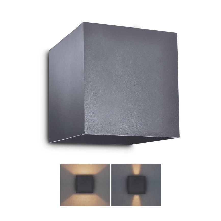 Brilagi - LED Venkovní nástěnné svítidlo CUBE LED/6W/230V antracit IP54