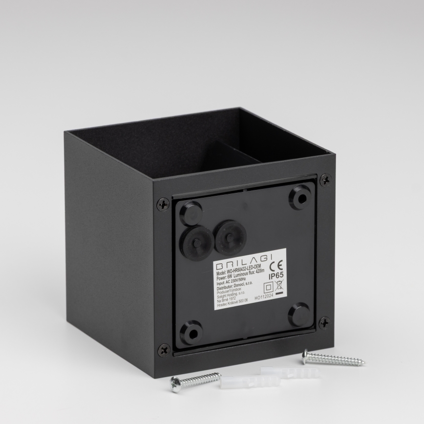 Brilagi - LED Venkovní nástěnné svítidlo CUBE LED/6W/230V černá IP54