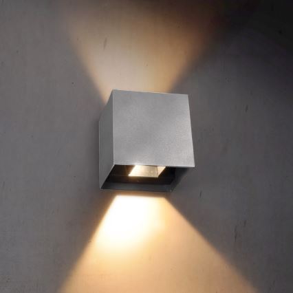 Brilagi - LED Venkovní nástěnné svítidlo CUBE LED/6W/230V šedá IP54