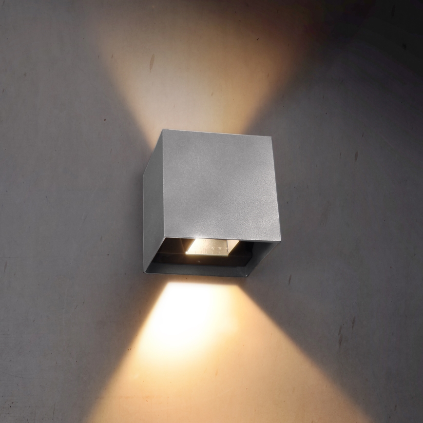 Brilagi - LED Venkovní nástěnné svítidlo CUBE LED/6W/230V šedá IP54