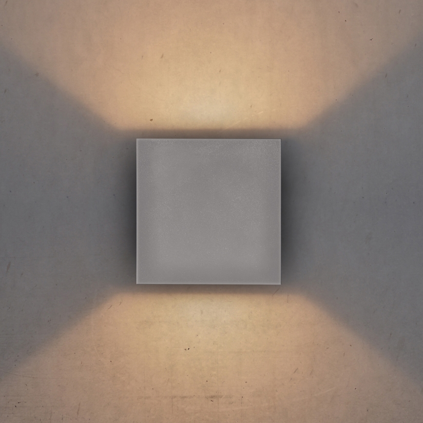 Brilagi - LED Venkovní nástěnné svítidlo CUBE LED/6W/230V šedá IP54