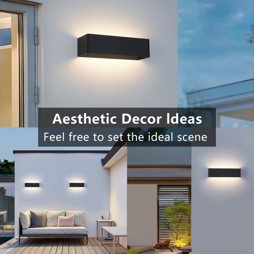 Brilagi - LED Venkovní nástěnné svítidlo DONNANI LED/12W/230V černá IP44