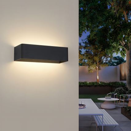 Brilagi - LED Venkovní nástěnné svítidlo DONNANI LED/12W/230V černá IP44