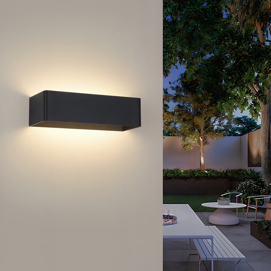 Brilagi - LED Venkovní nástěnné svítidlo DONNANI LED/12W/230V černá IP44