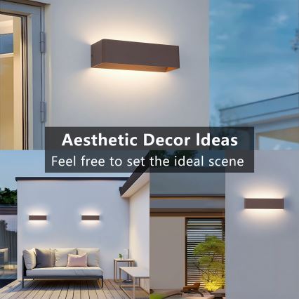 Brilagi - LED Venkovní nástěnné svítidlo DONNANI LED/12W/230V hnědá IP44