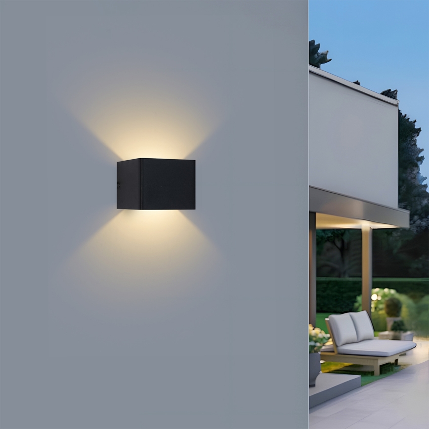Brilagi - LED Venkovní nástěnné svítidlo DONNANI LED/5W/230V 10 cm černá IP44