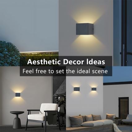 Brilagi - LED Venkovní nástěnné svítidlo DONNANI LED/5W/230V antracit IP44