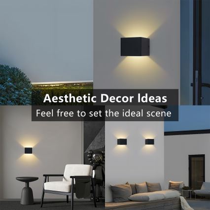 Brilagi - LED Venkovní nástěnné svítidlo DONNANI LED/5W/230V černá IP44