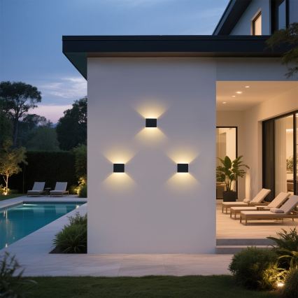Brilagi - LED Venkovní nástěnné svítidlo DONNANI LED/5W/230V černá IP44