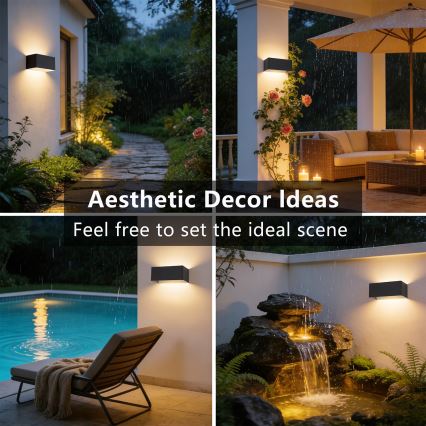 Brilagi - LED Venkovní nástěnné svítidlo DONNANI LED/7W/230V černá IP44