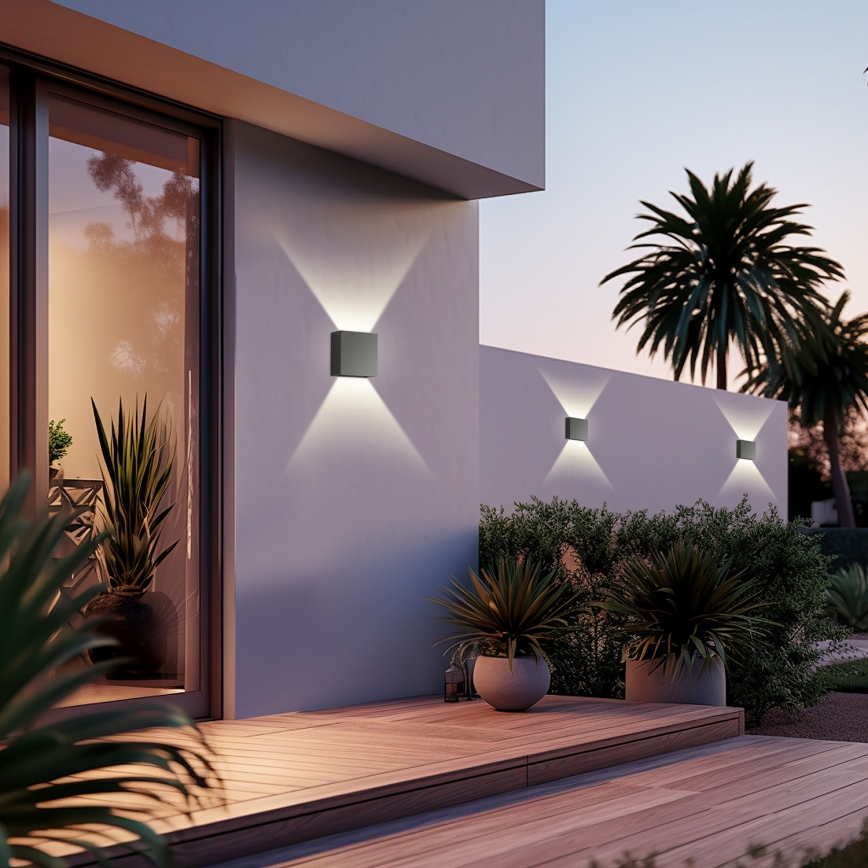 Brilagi - LED Venkovní nástěnné svítidlo DOUBLERAY LED/4W/230V antracit IP65