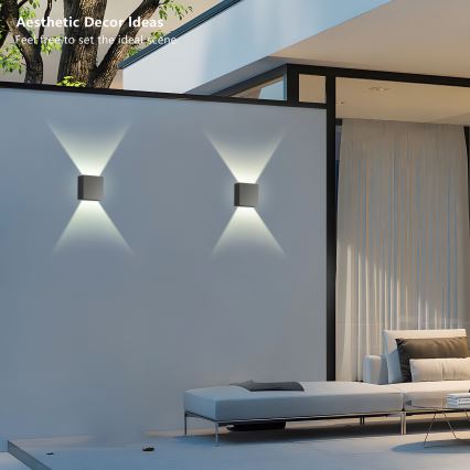 Brilagi - LED Venkovní nástěnné svítidlo DOUBLERAY LED/4W/230V antracit IP65