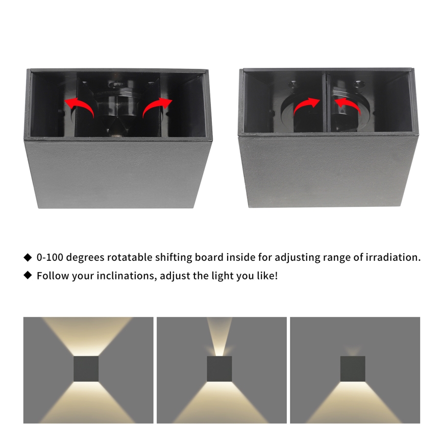 Brilagi - LED Venkovní nástěnné svítidlo DOUBLERAY LED/4W/230V antracit IP65