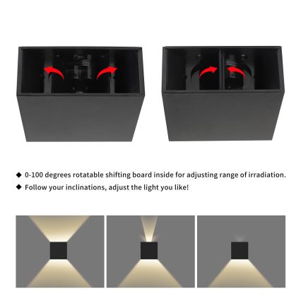 Brilagi - LED Venkovní nástěnné svítidlo DOUBLERAY LED/4W/230V černá IP65