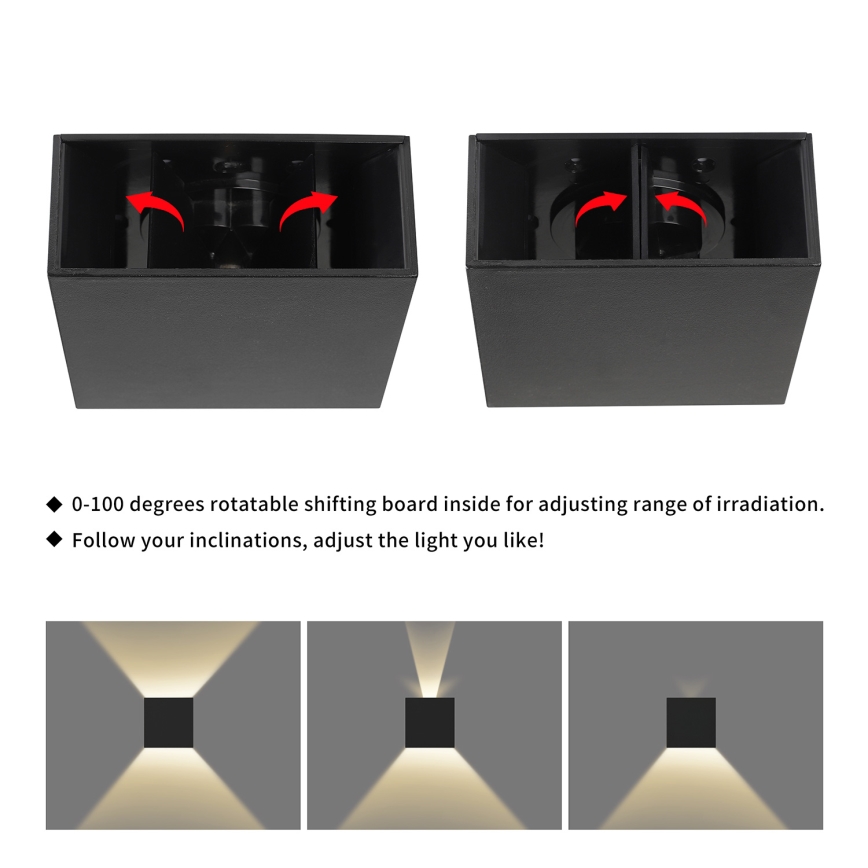 Brilagi - LED Venkovní nástěnné svítidlo DOUBLERAY LED/4W/230V černá IP65