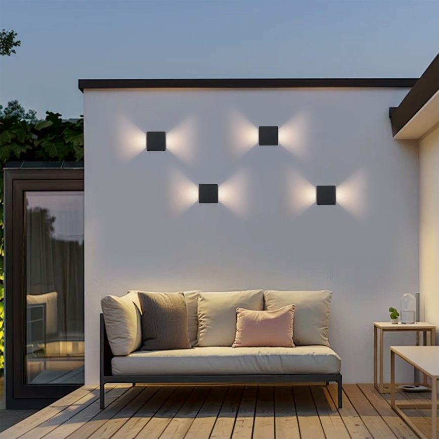 Brilagi - LED Venkovní nástěnné svítidlo DOUBLERAY LED/6W/230V černá IP54