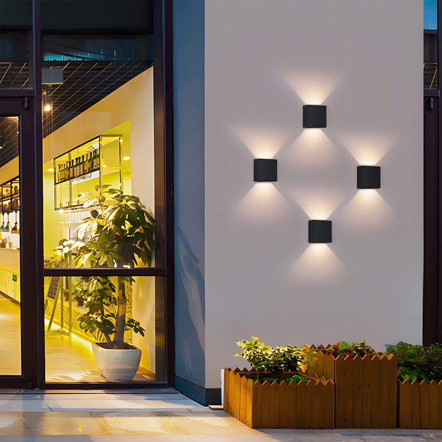 Brilagi - LED Venkovní nástěnné svítidlo DOUBLERAY LED/6W/230V černá IP54