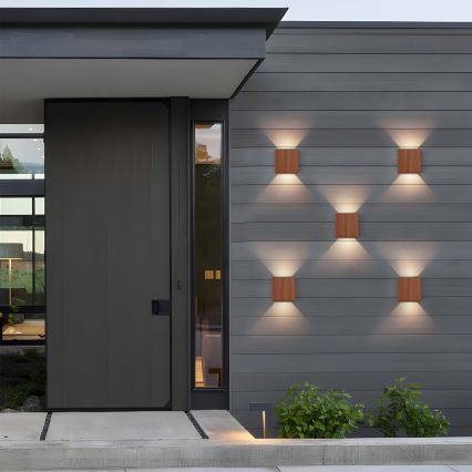 Brilagi - LED Venkovní nástěnné svítidlo DOUBLERAY LED/6W/230V dekor dřeva IP54