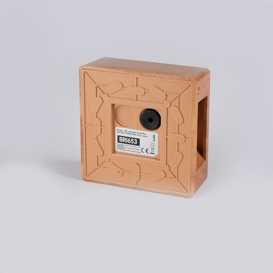 Brilagi - LED Venkovní nástěnné svítidlo DOUBLERAY LED/6W/230V dekor dřeva IP54