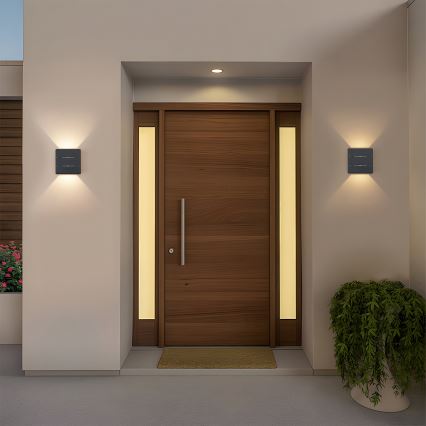 Brilagi -LED Venkovní nástěnné svítidlo DOUBLERAY LINE LED/6W/230V antracit IP54