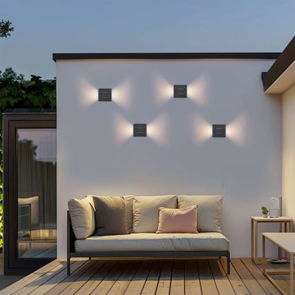 Brilagi -LED Venkovní nástěnné svítidlo DOUBLERAY LINE LED/6W/230V antracit IP54