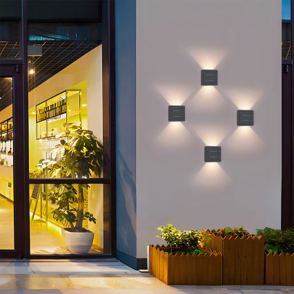 Brilagi -LED Venkovní nástěnné svítidlo DOUBLERAY LINE LED/6W/230V antracit IP54