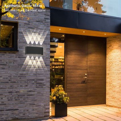 Brilagi - LED Venkovní nástěnné svítidlo FLAREBOX LED/8W/230V černá IP65