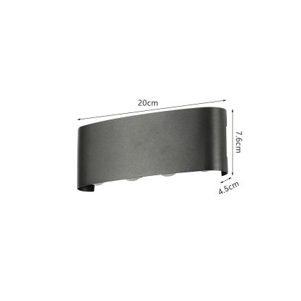 Brilagi - LED Venkovní nástěnné svítidlo FLAREBOX LED/8W/230V černá IP65