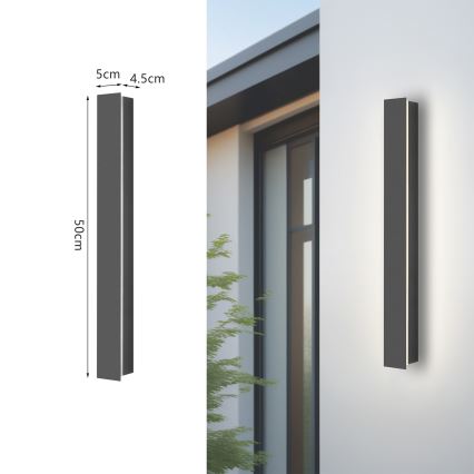 Brilagi - LED Venkovní nástěnné svítidlo LINEAR LED/12W/230V 3000K IP65 50 cm antracit
