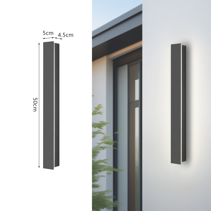Brilagi - LED Venkovní nástěnné svítidlo LINEAR LED/12W/230V 3000K IP65 50 cm antracit