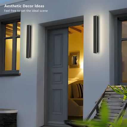 Brilagi - LED Venkovní nástěnné svítidlo LINEAR LED/12W/230V 3000K IP65 50 cm černá