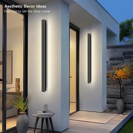 Brilagi - LED Venkovní nástěnné svítidlo LINEAR LED/22W/230V 3000K IP65 100 cm černá CRI 90
