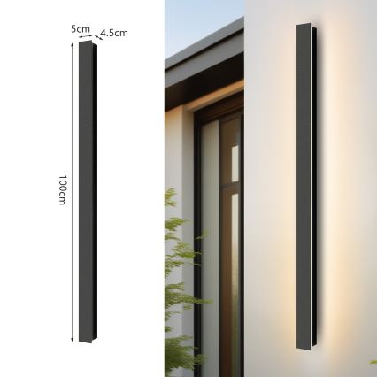 Brilagi - LED Venkovní nástěnné svítidlo LINEAR LED/22W/230V 3000K IP65 100 cm černá CRI 90
