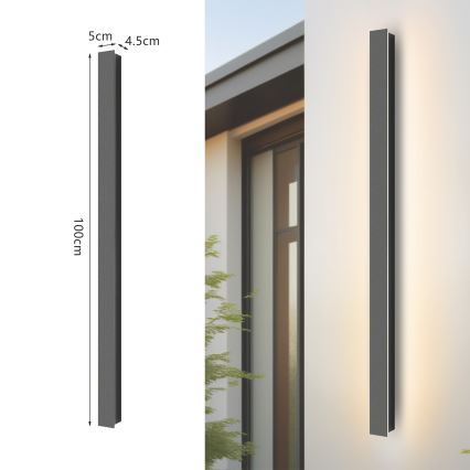 Brilagi - LED Venkovní nástěnné svítidlo LINEAR LED/22W/230V 4000K IP65 100 cm antracit