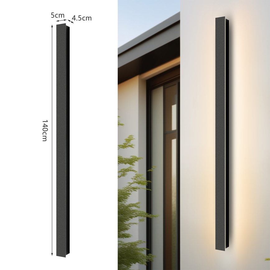 Brilagi - LED Venkovní nástěnné svítidlo LINEAR LED/32W/230V 3000K IP65 140 cm černá