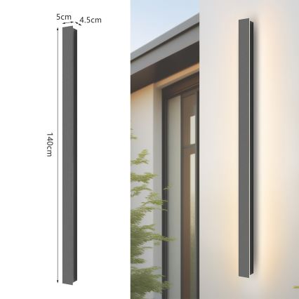 Brilagi - LED Venkovní nástěnné svítidlo LINEAR LED/32W/230V 4000K IP65 140 cm antracit