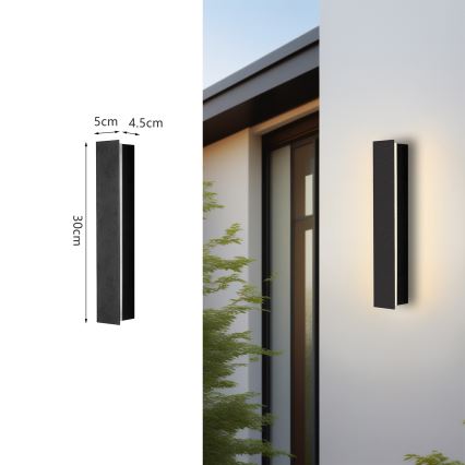 Brilagi - LED Venkovní nástěnné svítidlo LINEAR LED/8W/230V 3000K IP65 30 cm černá