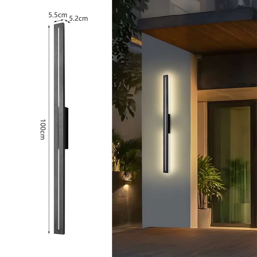 Brilagi - LED Venkovní nástěnné svítidlo LINEO LED/24W/230V 4000K IP65 100 cm černá