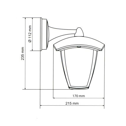 Brilagi - LED Venkovní nástěnné svítidlo LUNA 1xE27/60W/230V IP44