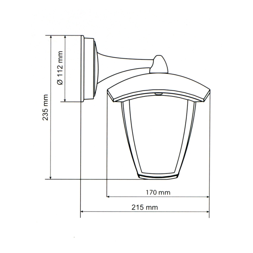 Brilagi - LED Venkovní nástěnné svítidlo LUNA 1xE27/60W/230V IP44